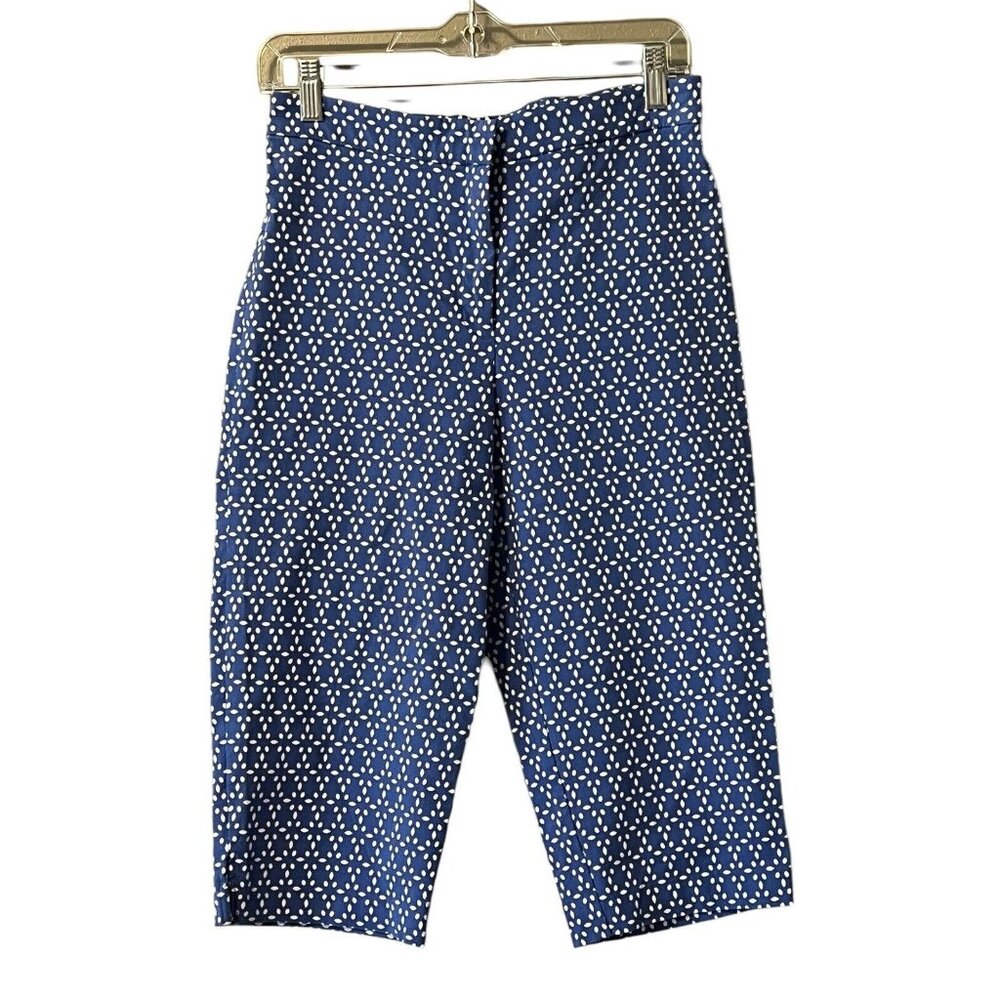 Susan Graver Capri Pants Size 6 Polka Dot Travel Casual Beach Comfy Office